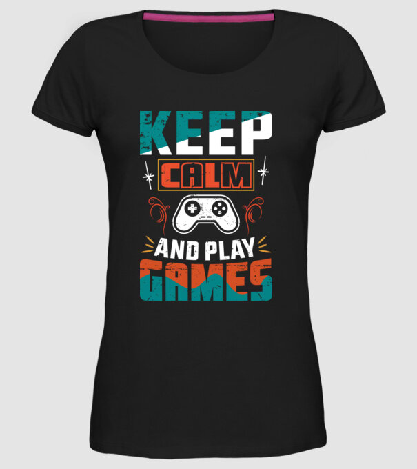 Keep Calm minta fekete pólón
