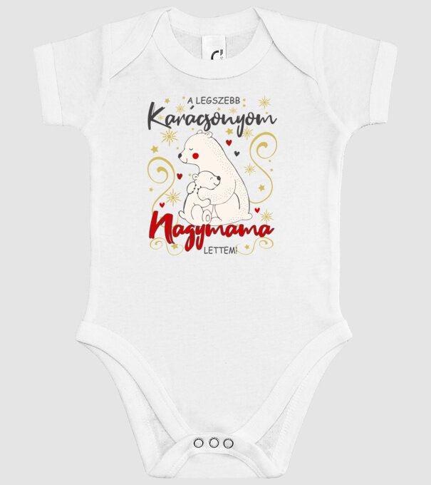 A Legszebb Karácsonyom, Nagymama lettem! minta fehér pólón
