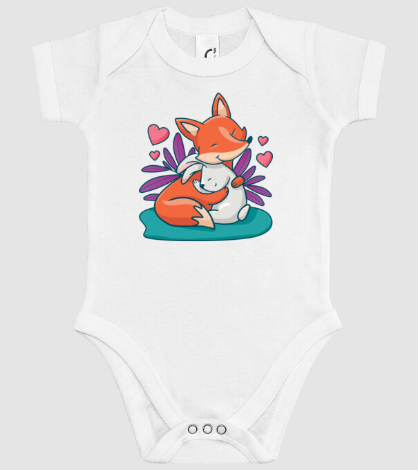 Fox Bunny minta fehér pólón