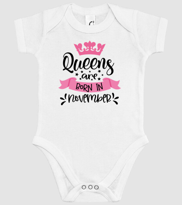 Queens are born in november minta fehér pólón