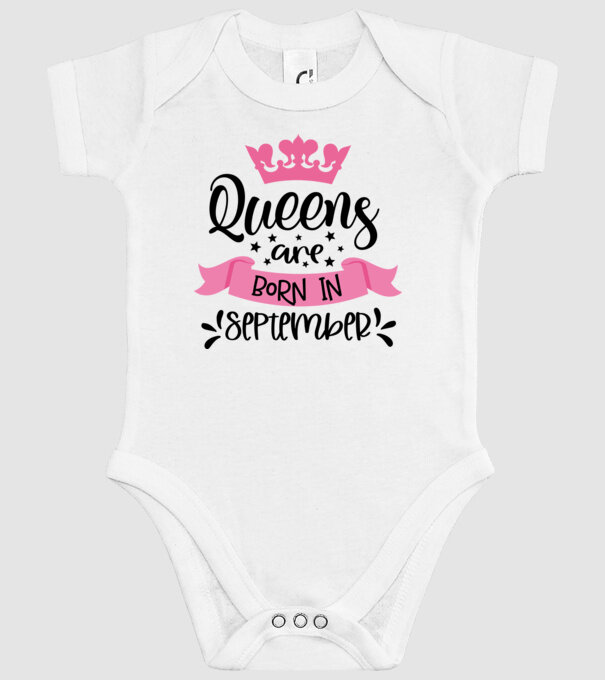 Queens are born in september minta fehér pólón