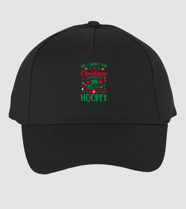 All I want for Christmas is hockey minta fekete pólón