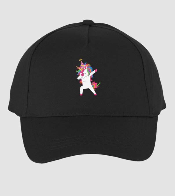 Dabbing unicorn minta fekete pólón