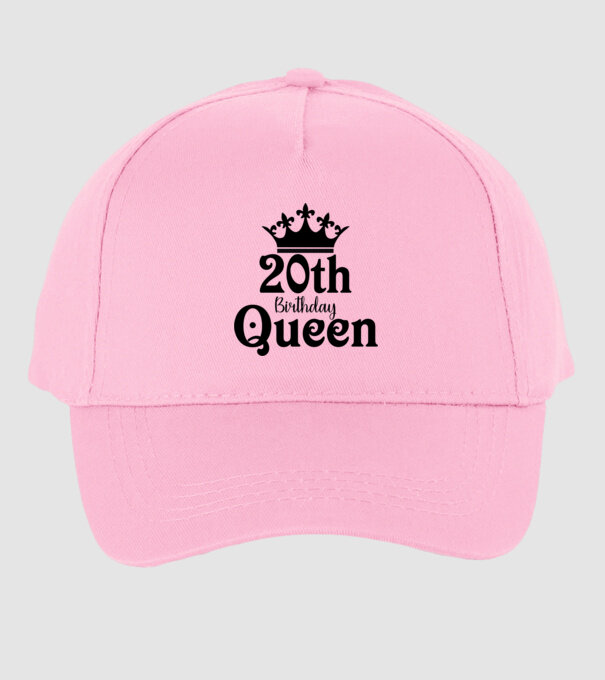 20th Birthday Queen minta világos rózsaszín pólón