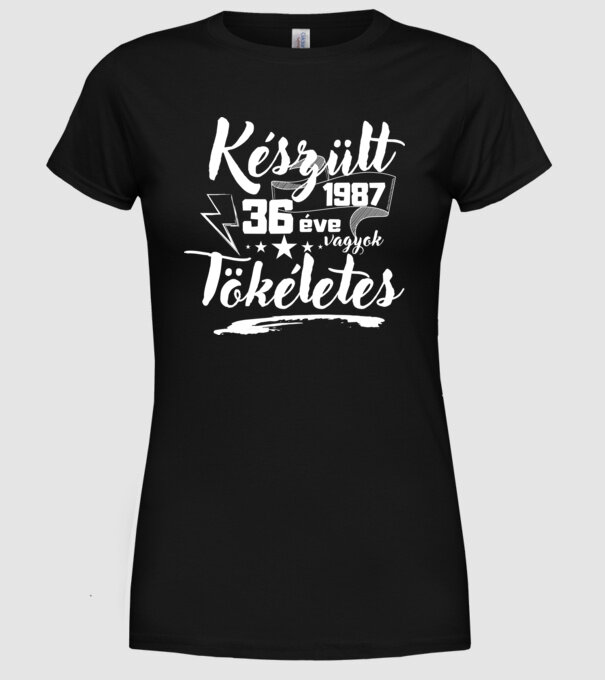 36 éve tökéletes minta fekete pólón