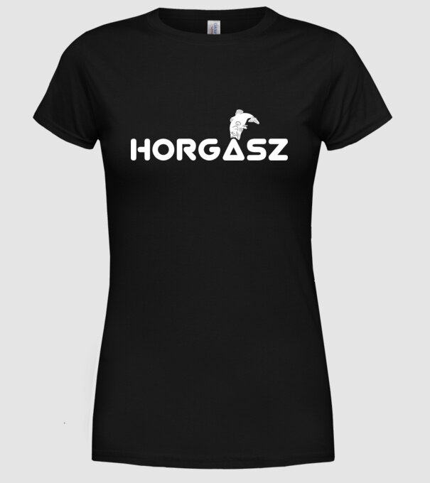 Horgász minta fekete pólón