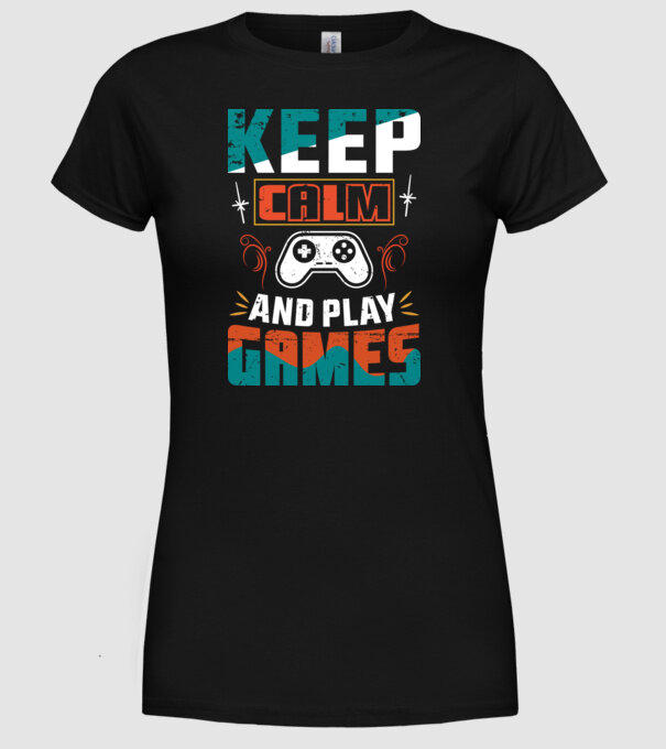 Keep Calm minta fekete pólón