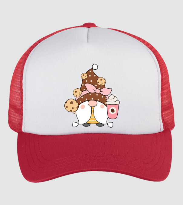 Coffee Gnomes minta fehér/piros pólón