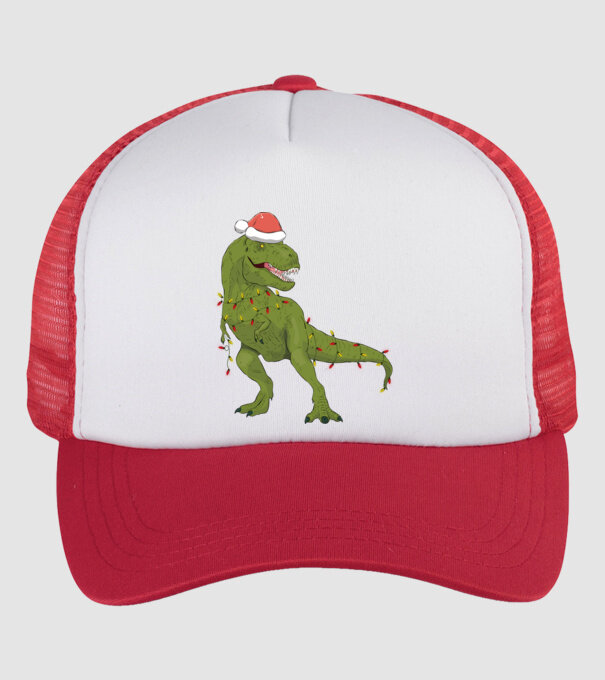 T-rex minta fehér/piros pólón