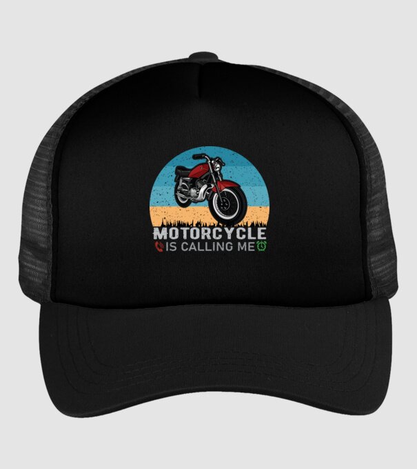 Hív a motorom minta fekete pólón