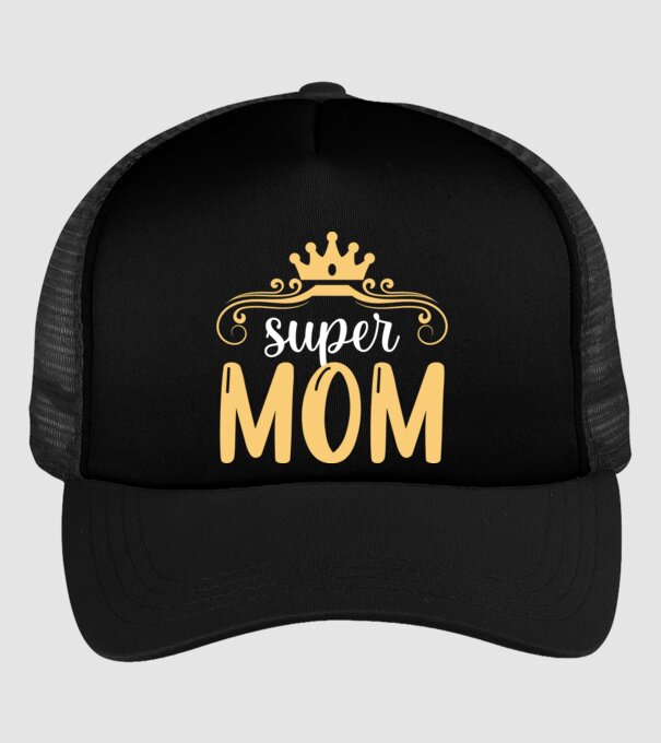 Super mom minta fekete pólón