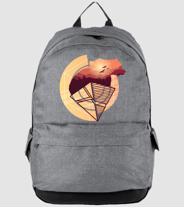 Geometric bear minta szürke pólón