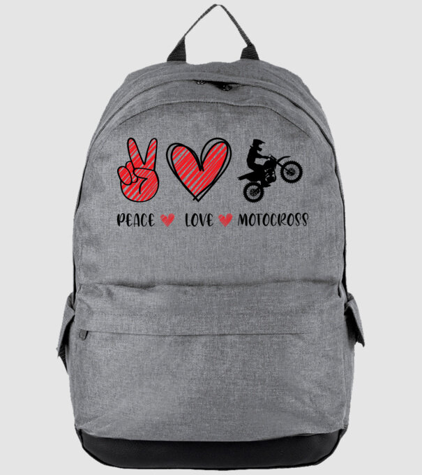 Peace Love Motocross minta szürke pólón