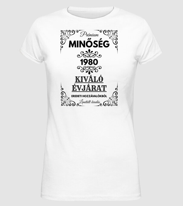 Szülinapos 1980 minta fehér pólón
