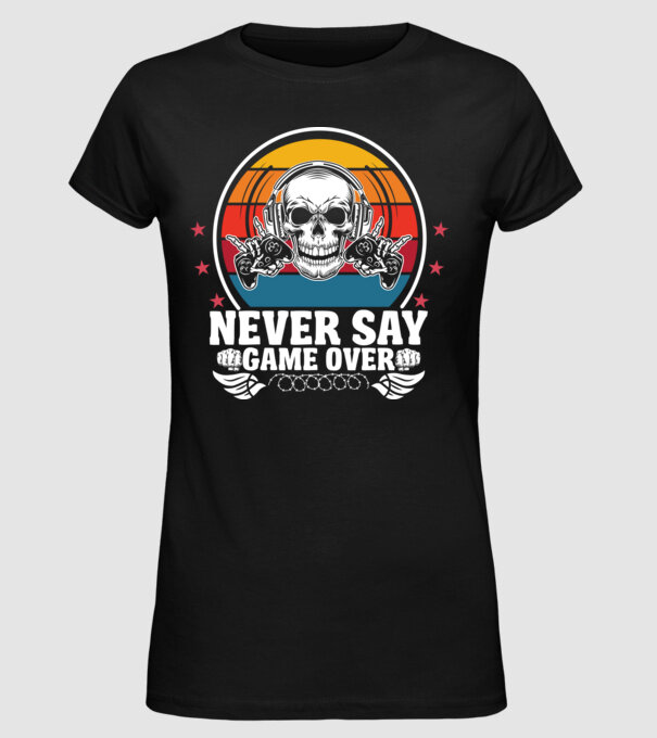 Gamer  minta fekete pólón