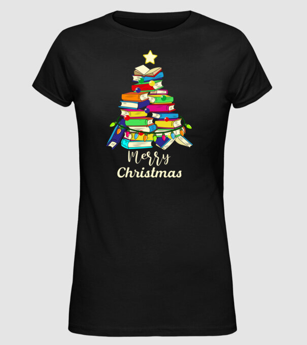 Könyv Karácsony  minta fekete pólón