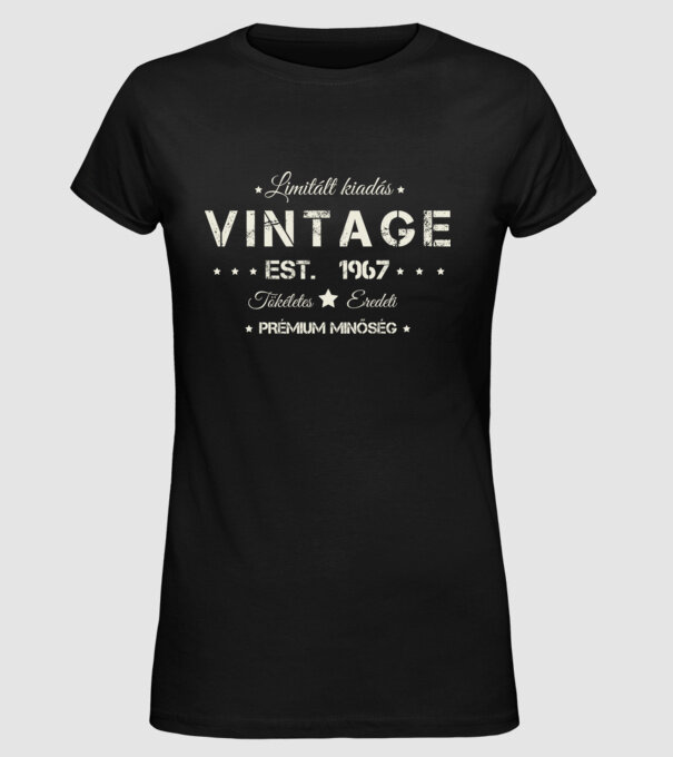 Vintage 1967 minta fekete pólón