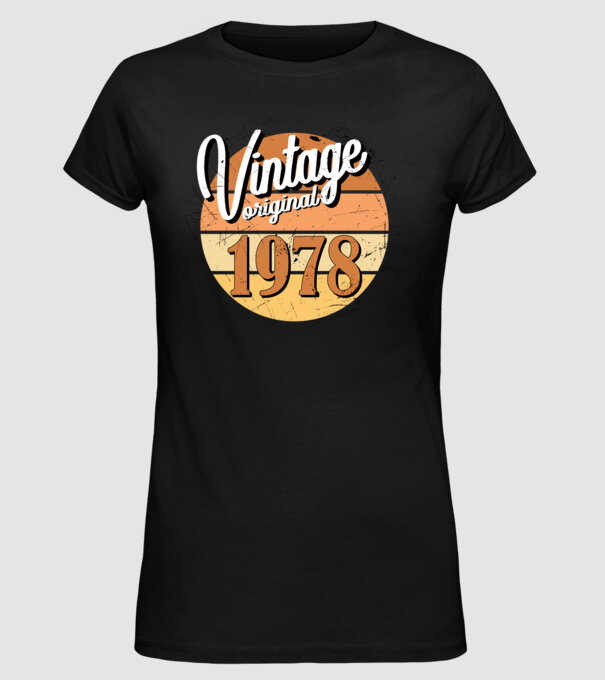 Vintage original 1978 minta fekete pólón