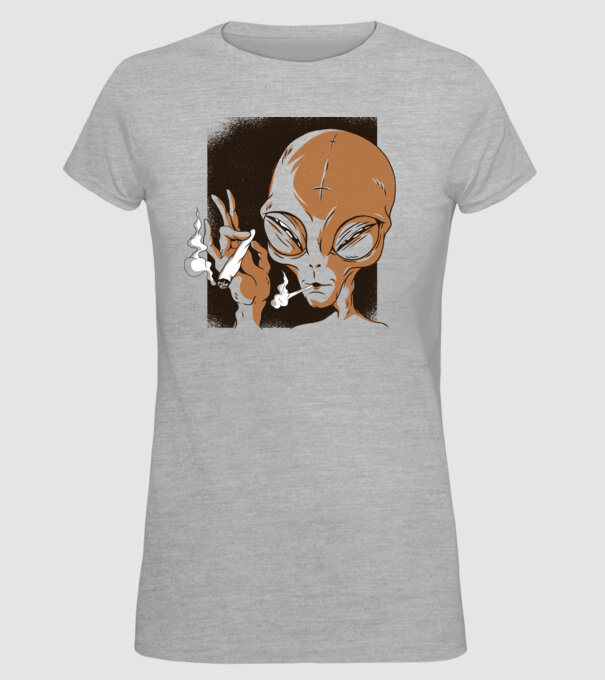 Alien smoking minta szürke pólón