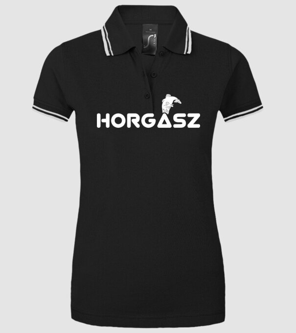 Horgász minta fekete pólón