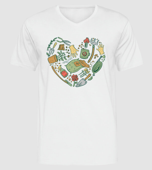 10717-Gardentools-Heart-tshirt-PR_t-shirt minta fehér pólón