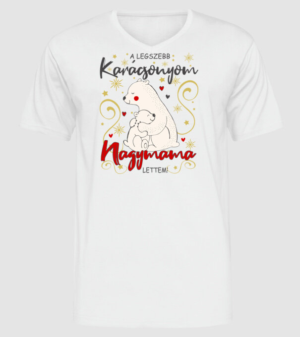 A Legszebb Karácsonyom, Nagymama lettem! minta fehér pólón