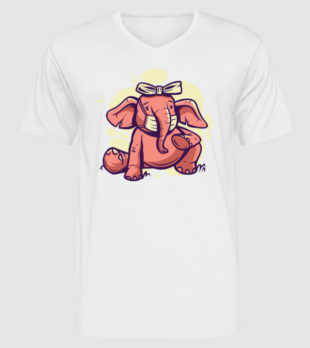 Elephant facemask minta fehér pólón