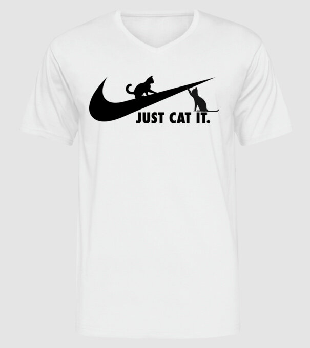 Just cat it 3 minta fehér pólón
