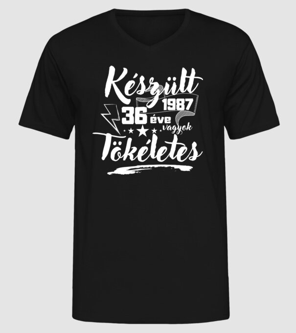36 éve tökéletes minta fekete pólón