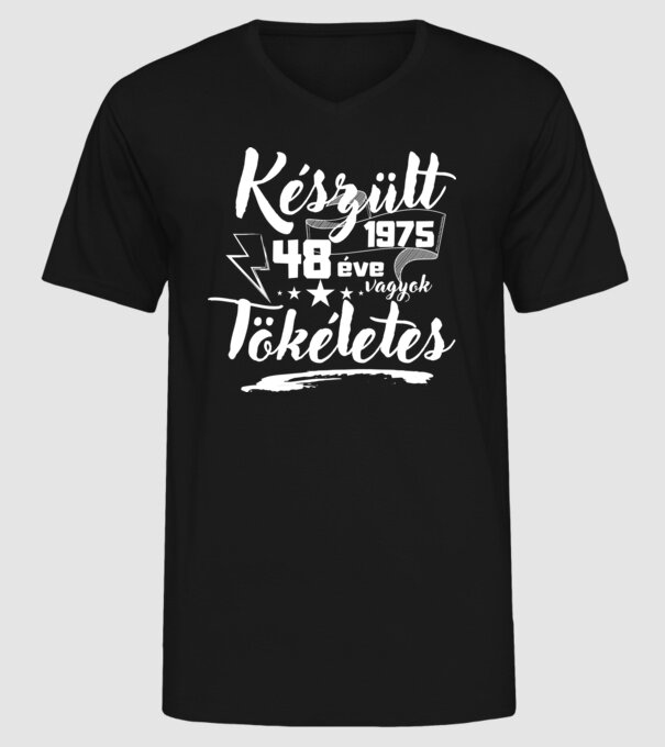 48 éve tökéletes minta fekete pólón