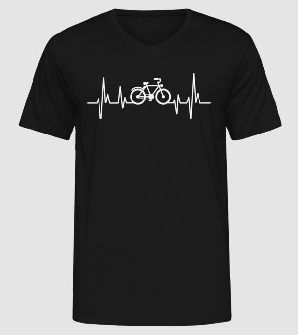 Cycling Heartbeat minta fekete pólón