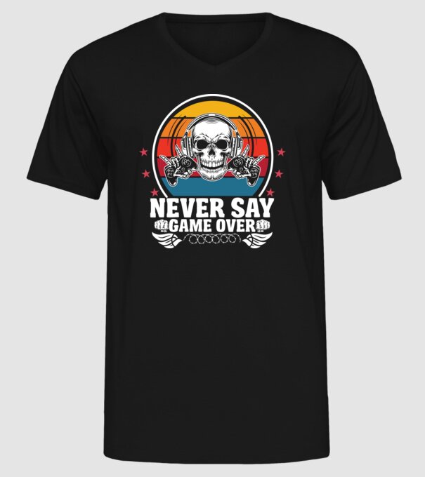 Gamer  minta fekete pólón