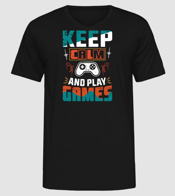 Keep Calm minta fekete pólón