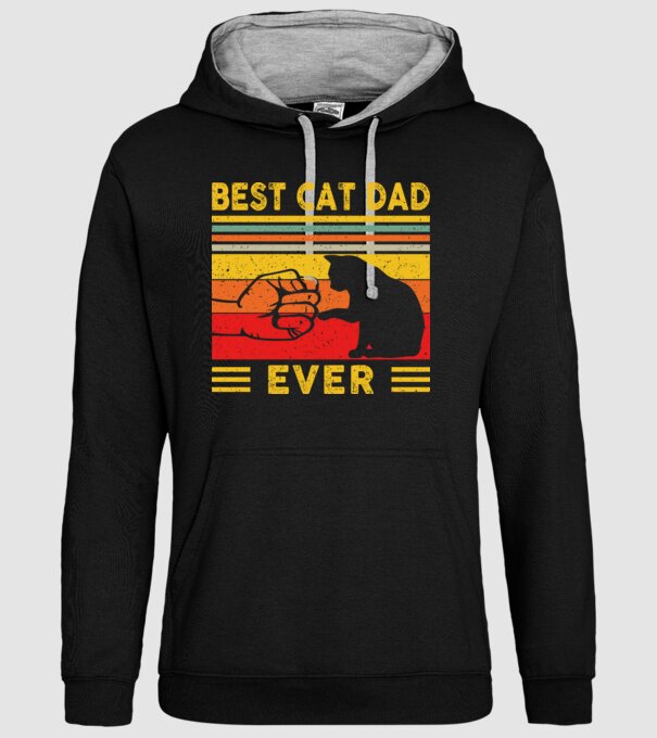 Best cat dad ever minta fekete pólón