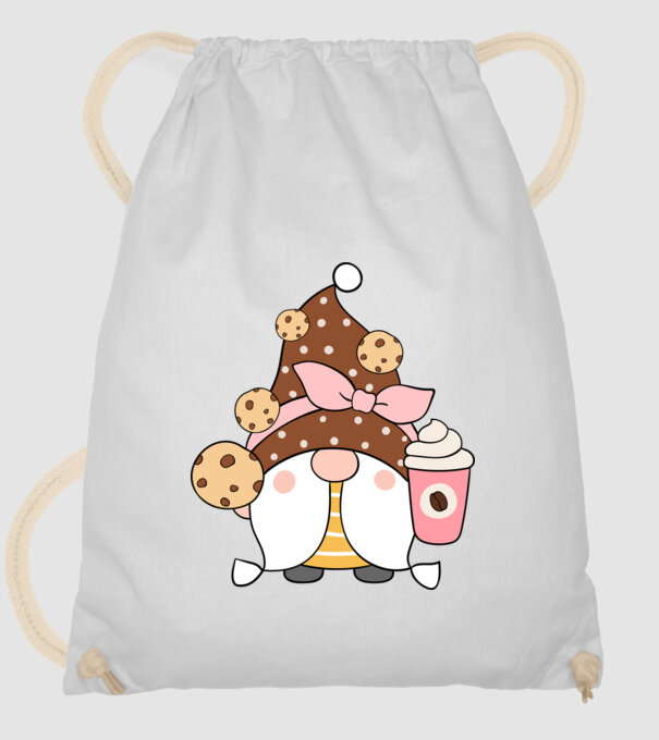Coffee Gnomes minta fehér pólón