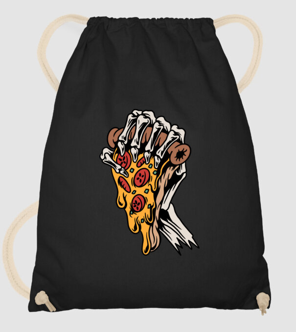 Halott pizza minta fekete pólón