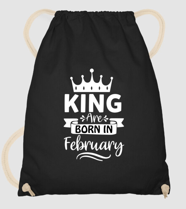 King Are Born In February minta fekete pólón