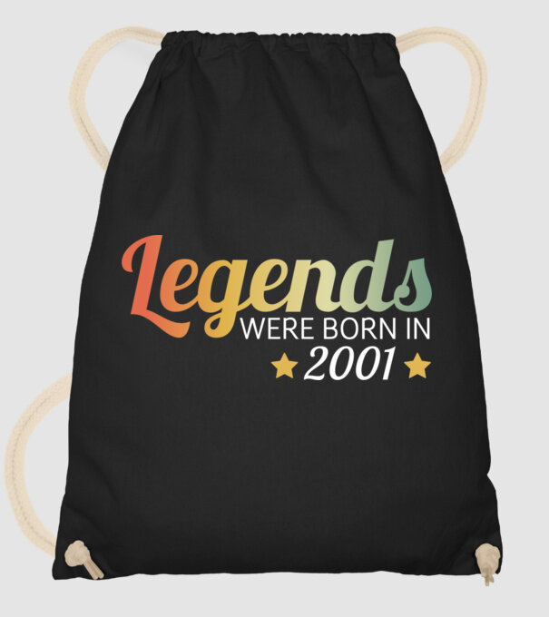 Legends were born in 2001 minta fekete pólón