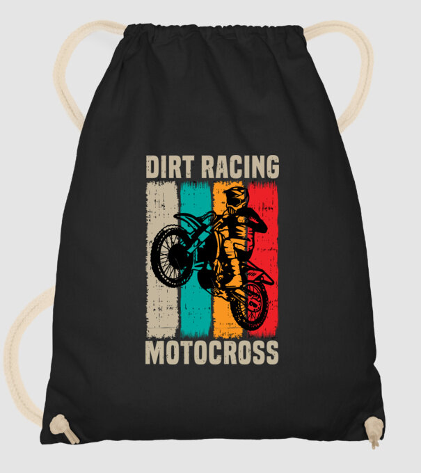 Motoros minta fekete pólón
