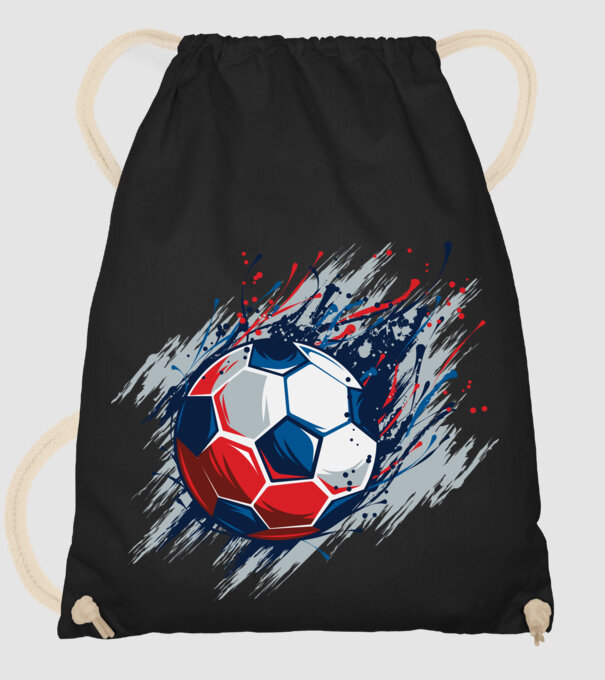 Soccer ball minta fekete pólón