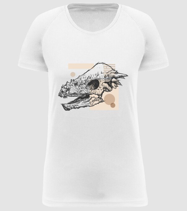 Dinoszaurusz koponya minta fehér pólón