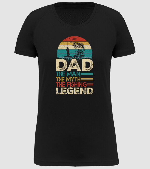 Apa a horgász legenda  minta fekete pólón