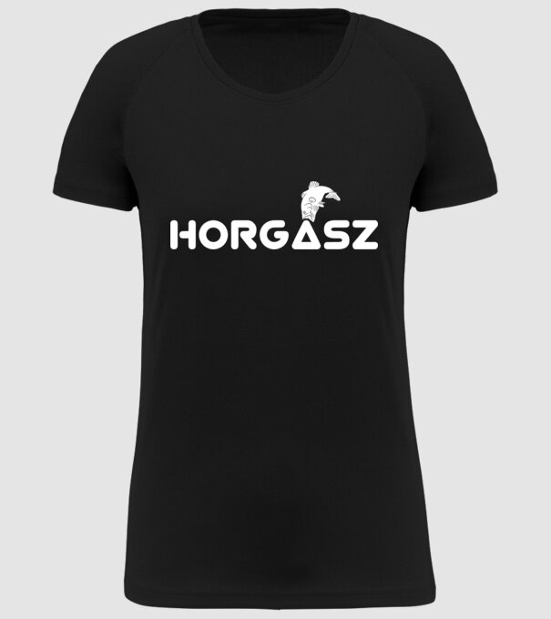 Horgász minta fekete pólón