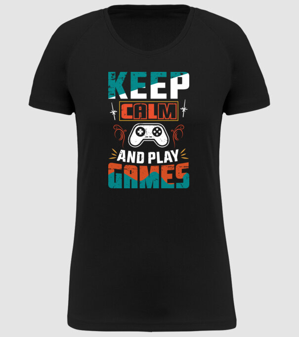Keep Calm minta fekete pólón