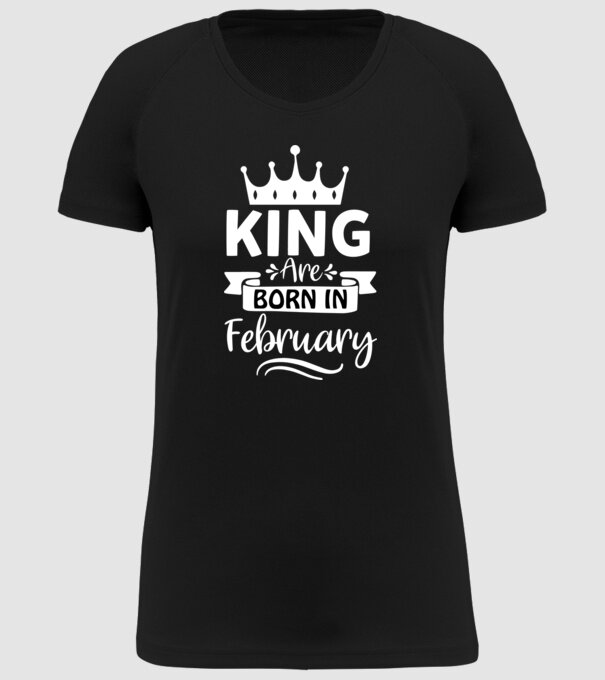 King Are Born In February minta fekete pólón