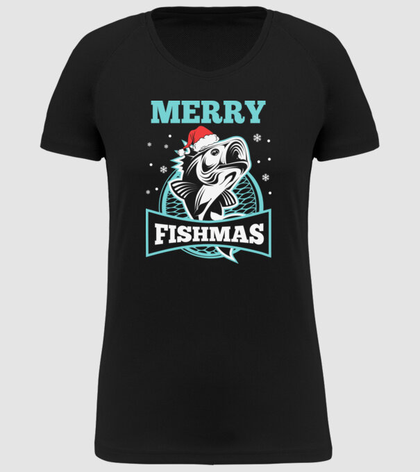Merry fishmas minta fekete pólón