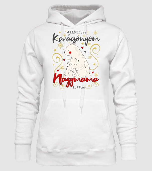 A Legszebb Karácsonyom, Nagymama lettem! minta fehér pólón