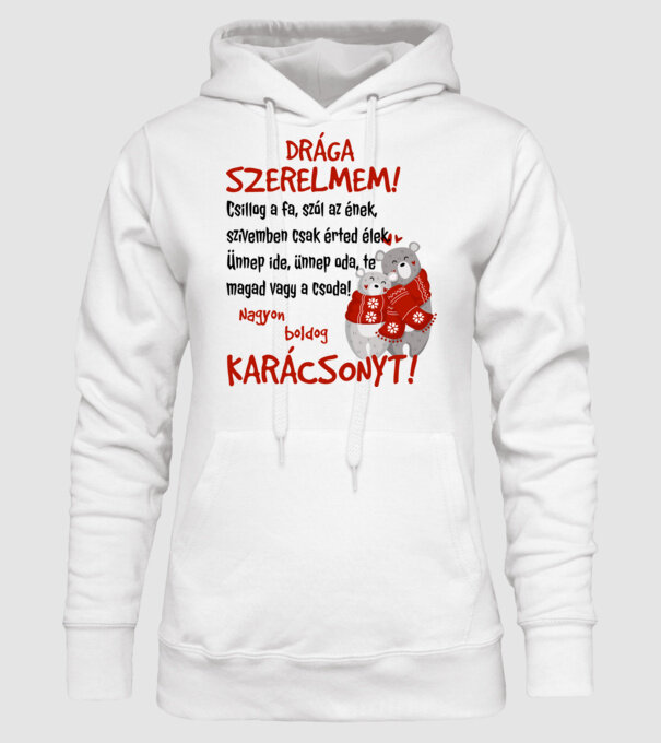 Boldog karácsonyt szerelmem minta fehér pólón
