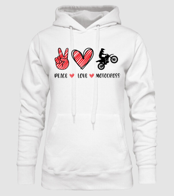 Peace Love Motocross minta fehér pólón