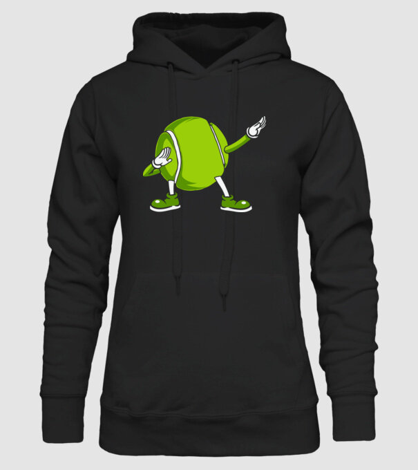 Dabbing teniszlabda  minta fekete pólón